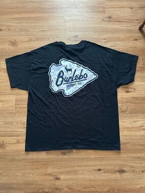 BURLEBO Black Tee with Camo Arrowhead Logo NWOT